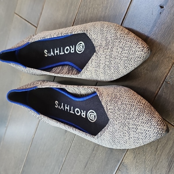 Rothy's The Point Flats, Cloud Gray Birdseye, Women's Size 5 - Picture 3 of 11